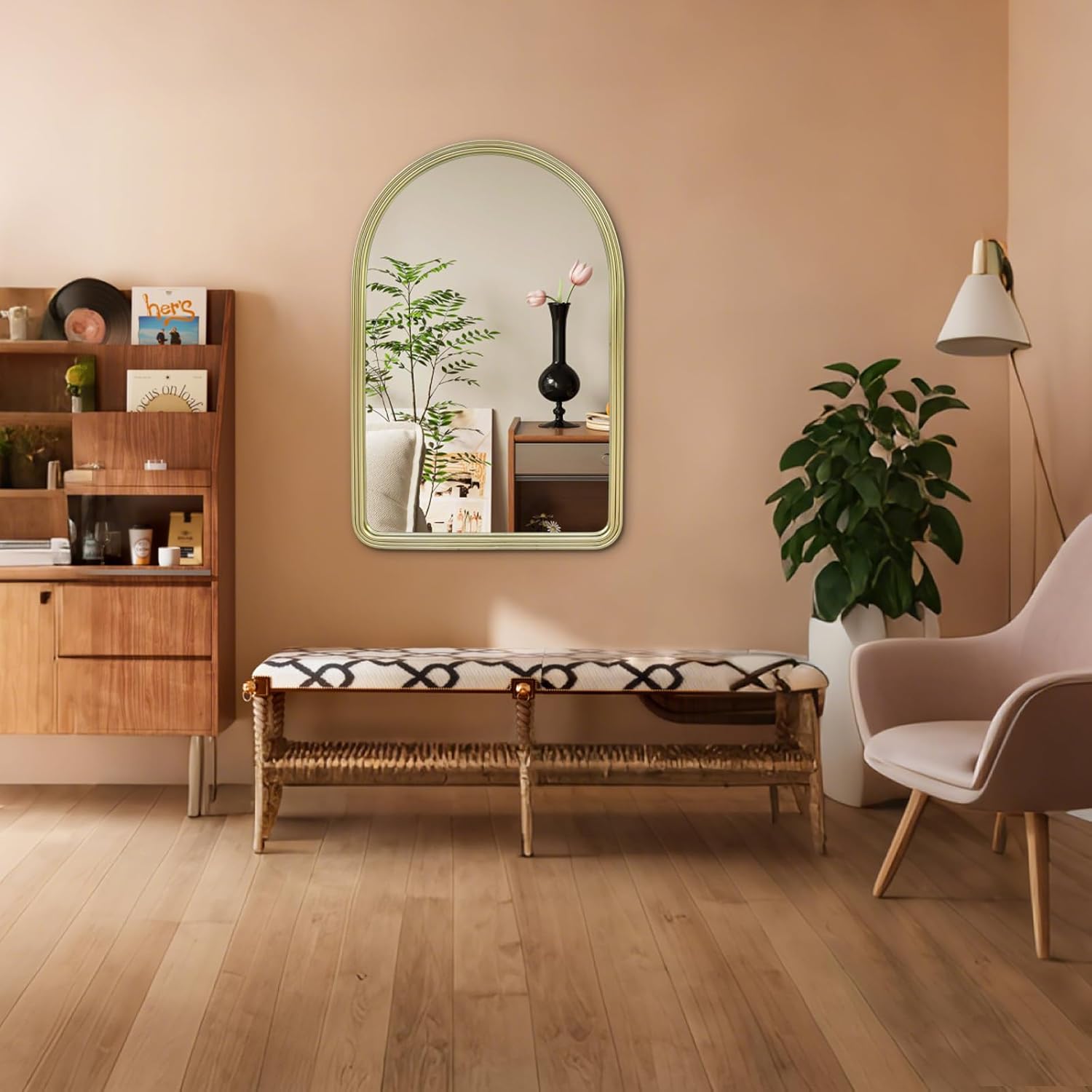 Gold Arched Mirror 20x30 Wall Decor for Bathroom Living Room