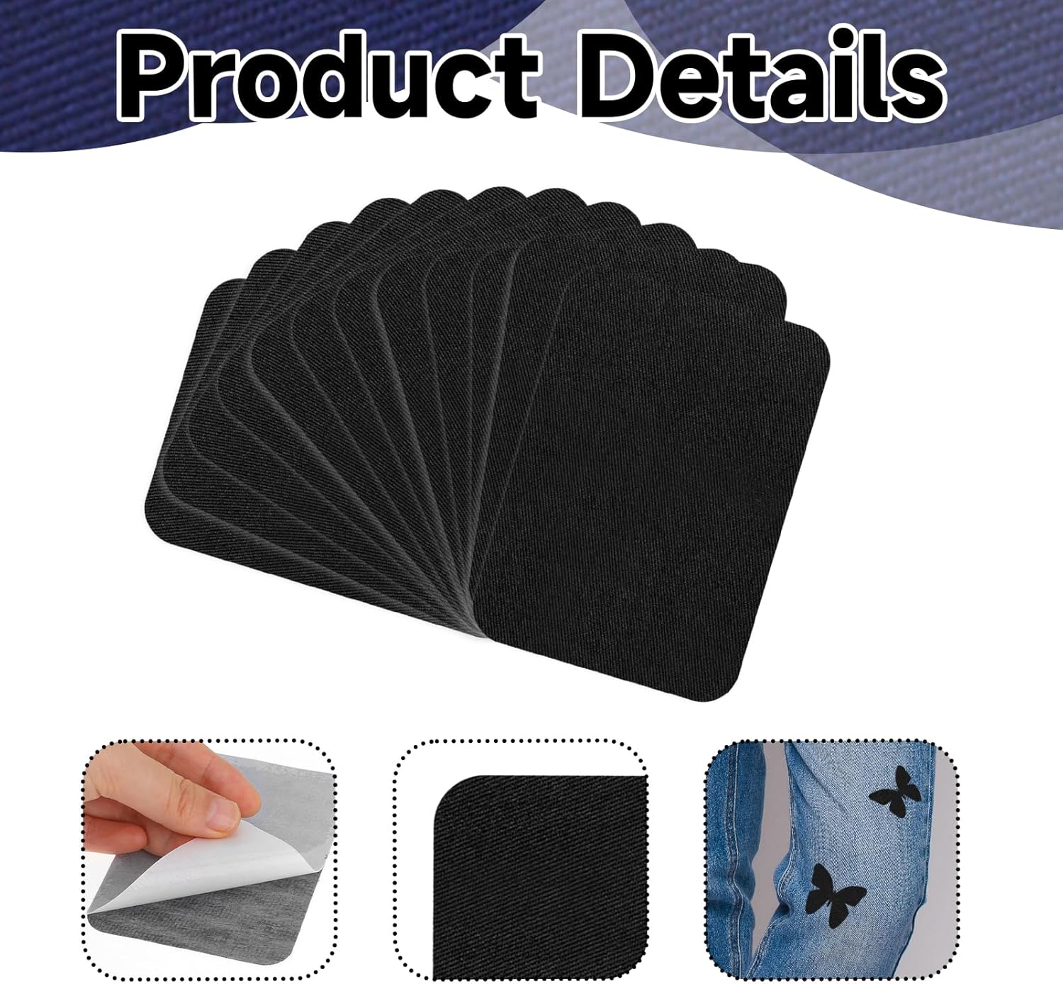 12 Pcs Premium Iron-on Patches for Denim Repair and Clothing Decor