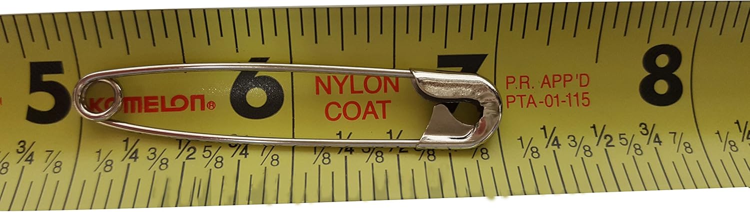 NiftyPlaza Extra Large 2 Safety Pins - 200 Pack Nickel Plated Rust Resistant