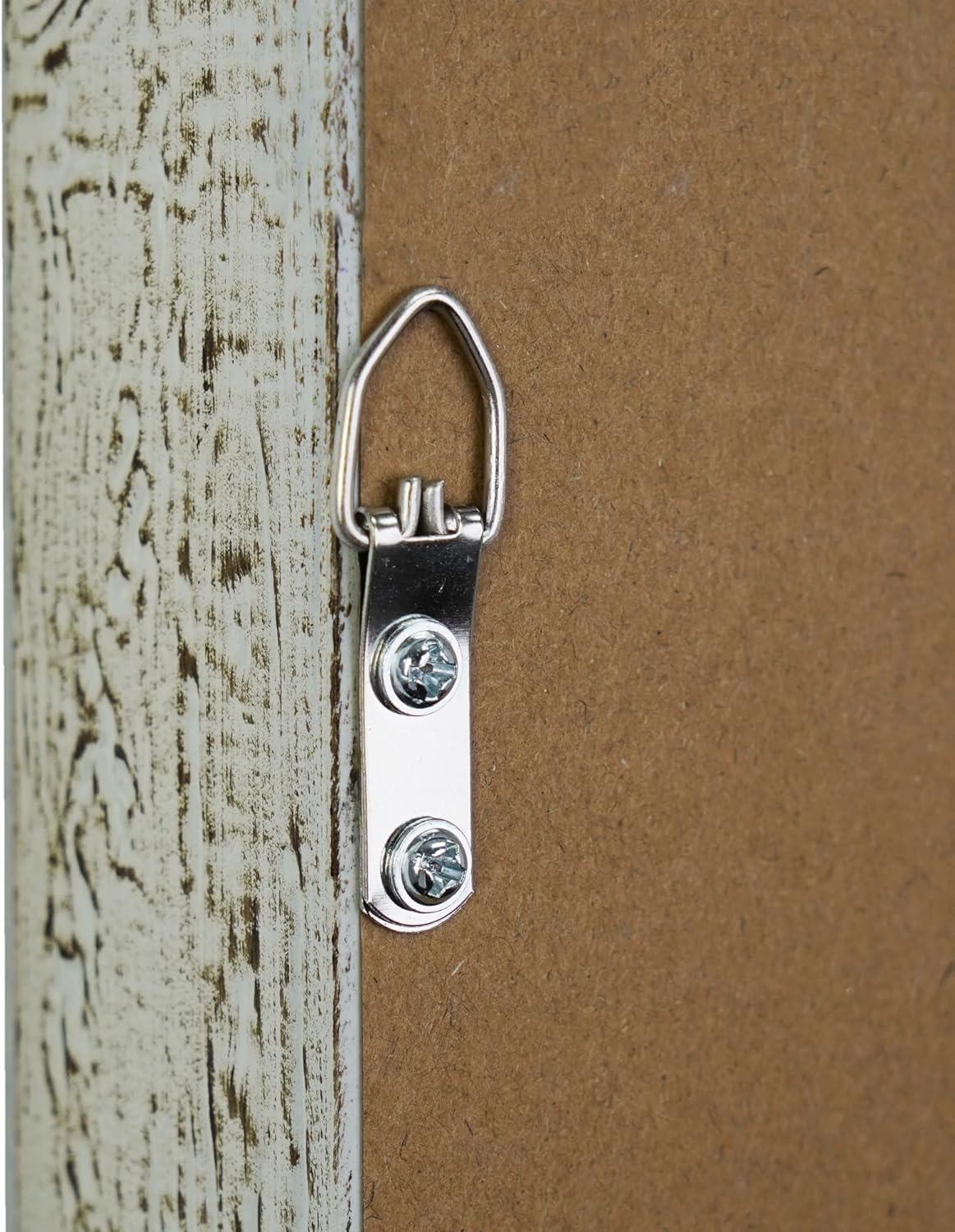 Head West Blue Linear Print Distressed White Raised Lip Double Framed Mirror 1