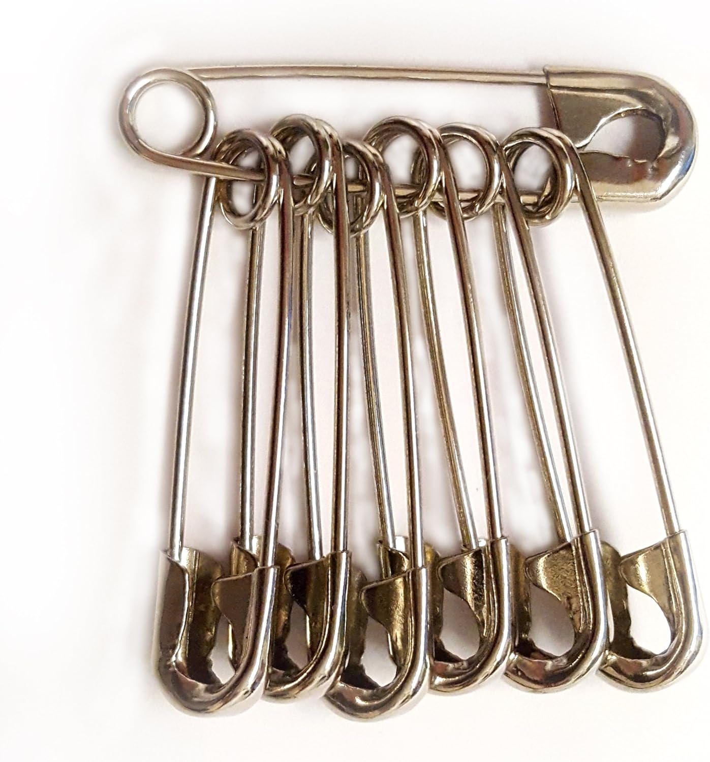 NiftyPlaza Extra Large 2 Safety Pins - 200 Pack Nickel Plated Rust Resistant